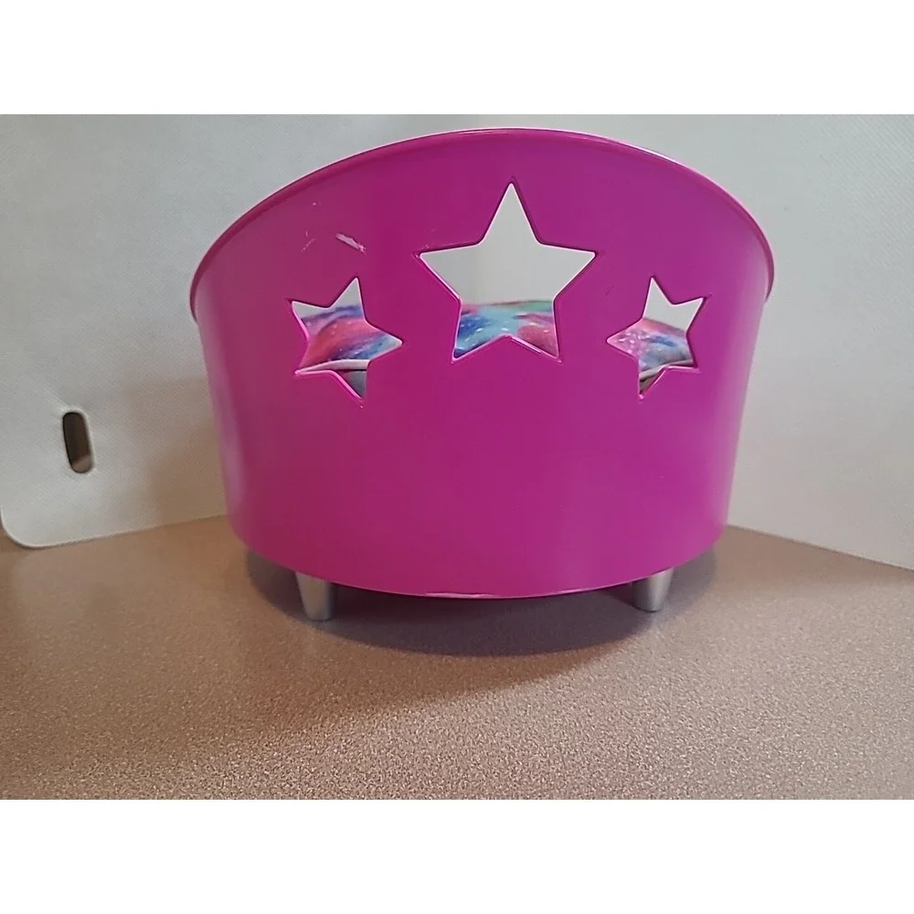 2016 American Girl‎ Doll Brand Truly Me Galaxy Pet Cat Dog Bed Pink Round Chair